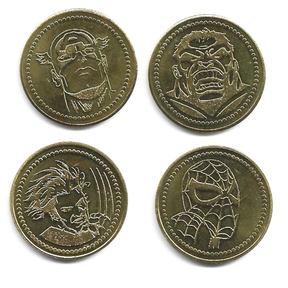 Marvel Adventure City Niagara Falls Set of 4 Superhero Video Arcade Tokens (8-4)